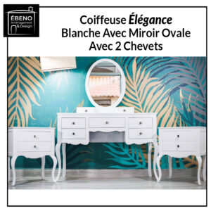 Élégance blanche coiffeuse et chevets