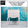 table de chevet blanche nuit Élégance classique et finitions dorées table de chevet blanche nuit Élégance classique et finitions dorées