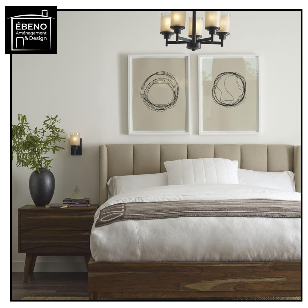 Lit Harmonie Haut De Gamme Avec Tête De Lit Capitonnée Et Cadre En Bois lit “harmonie” – Élégance et solidité