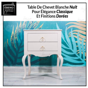 blanche nuit table de chevet